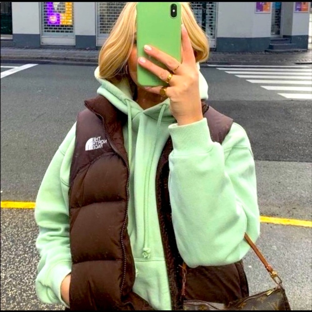 Vintage brown north face nuptse vest 700 size s